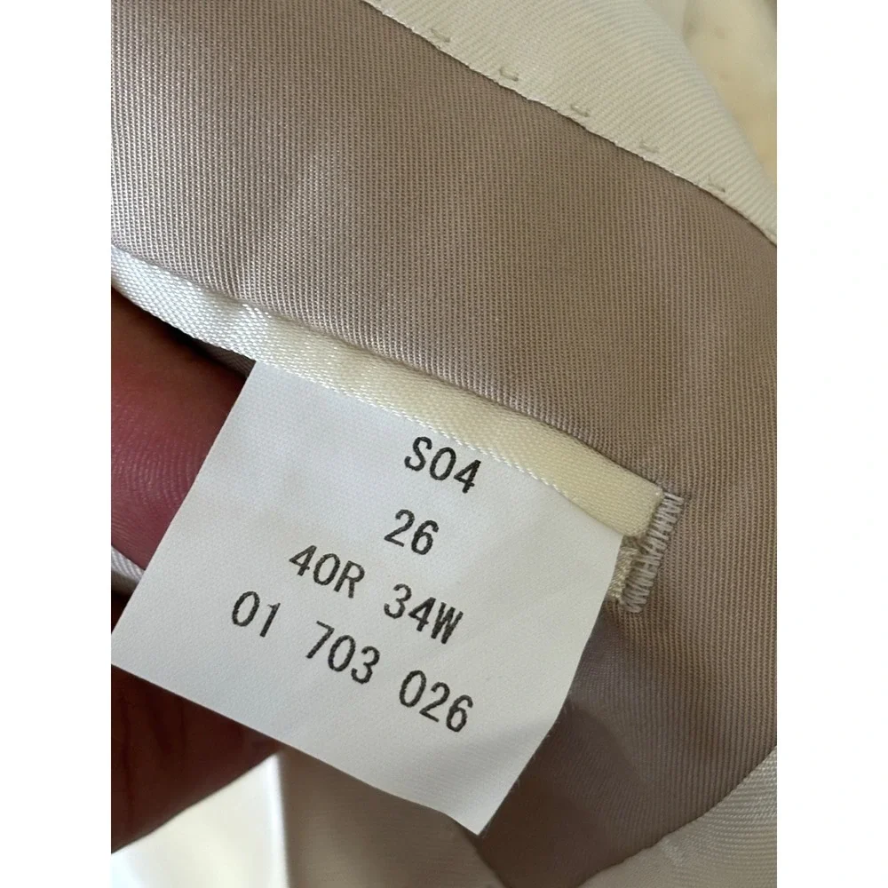 Brooks Brothers Mens 2 Piece Cotton Suit Tan Khaki 40R 34W